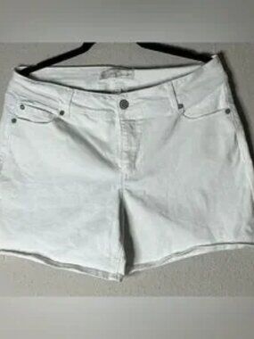White Denim Jean Shorts with Classic Straight Cut
